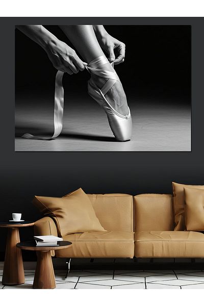 Tablomega Διακοσμητικός καμβάς Sensitive Touch με παπούτσια μπαλέτου - Ξύλινος πίνακας MDF