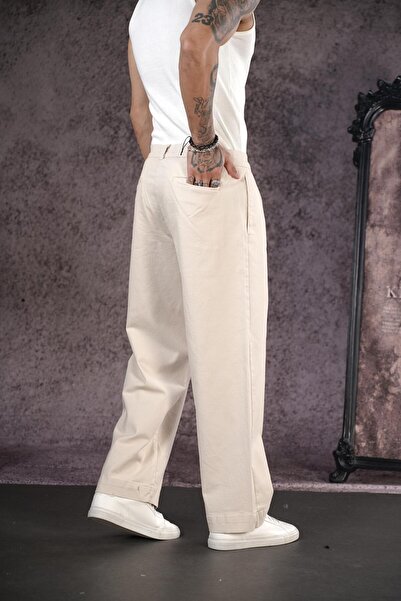 king brich Πλισέ τσέπη Φαρδύ παντελόνι Gabardine