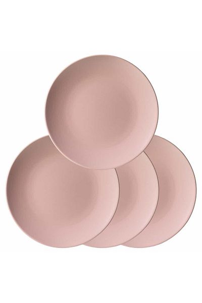 Cesiro Enjoy Delights in Style: Set of 4 Pale Pink Matte Plates!