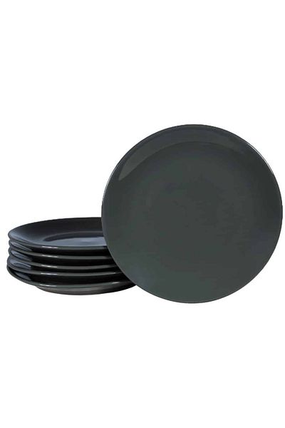 Cesiro Set of 6 dessert plates, Anthracite Grey Matt, 21 cm
