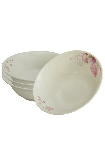 Cesiro Set 4 boluri pentru 4 persoane 15 cm x 270 ml, Ivoire cu orhidee