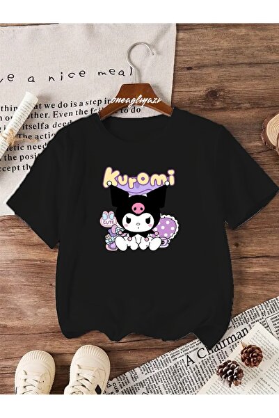 H&GHAMLEGİYİM تي شيرت كبير الحجم مطبوع عليه Kuromi للأطفال