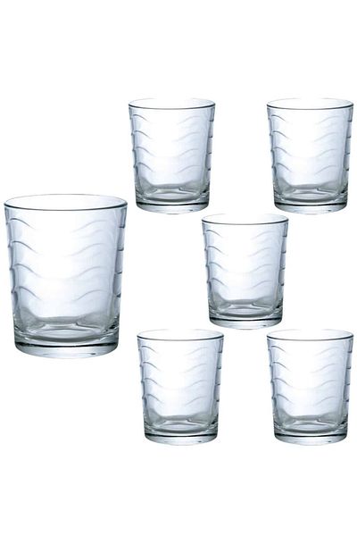 Cesiro Set 6 pahare din sticla cu model de 155 ml Cesiro