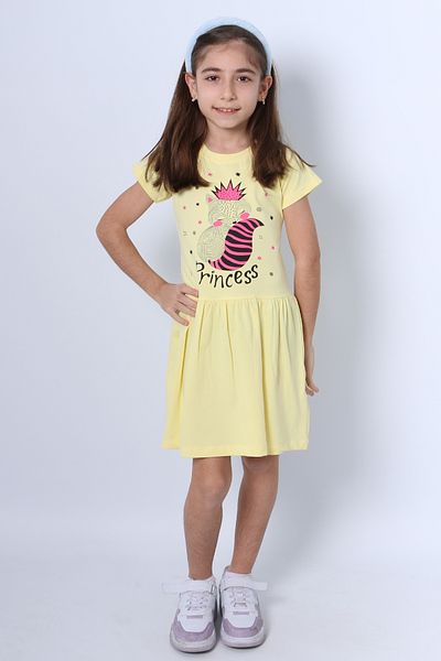 HÇM Girl's Dress Ruffled Kitten Printed A18