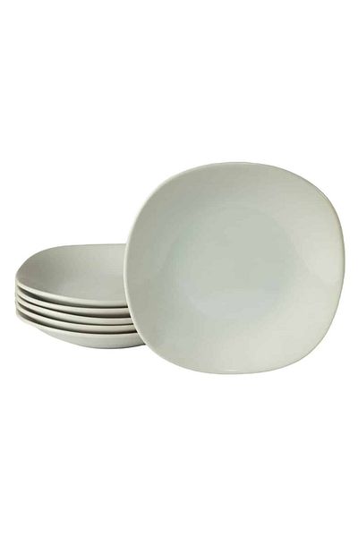 Cesiro Set of 6 deep plates 22 cm in Glossy White