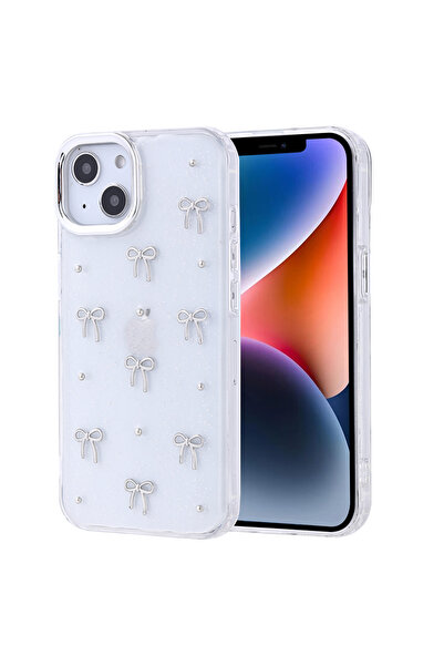 Ahlttiba iPhone 13 Cep Telefonu için Uyumlu Kılıf Airbag Tasarımlı Simli Şeff...