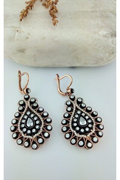 BESİM SİLVER Damla Model Büyük Elmas Montür Gümüş Küpe