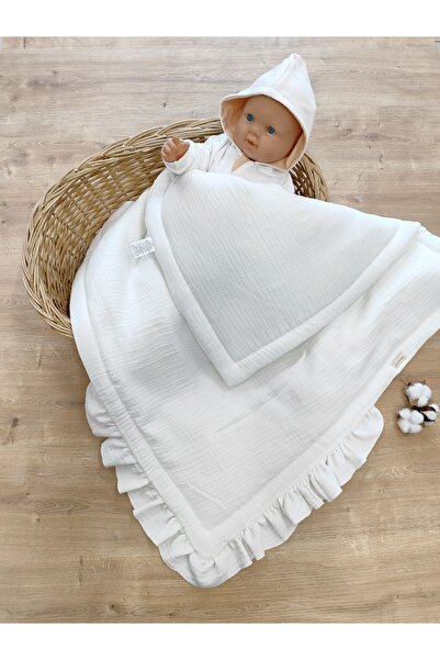 Tomuycuk 4 Layer Muslin Baby Blanket - 100% Cotton, Natural Organic, for Sleeping and Hospital Exit
