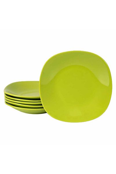 Cesiro Set of 6 deep plates Glossy Green, 22 cm