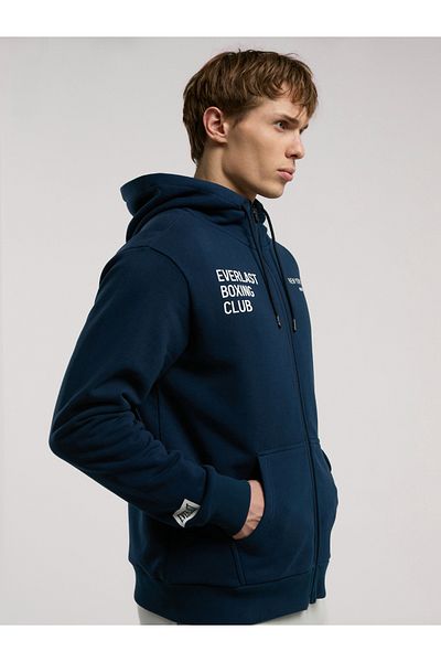 EVERLAST Ανδρικό φούτερ με κουκούλα με φερμουάρ Boxing Club Regular Navy Blue