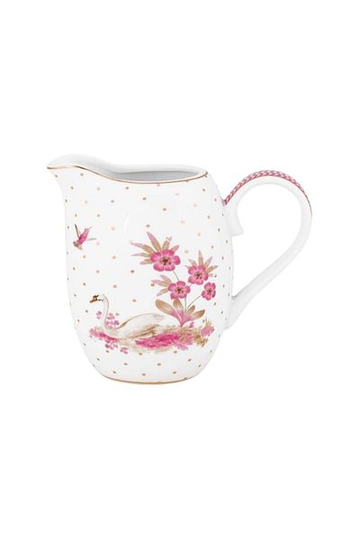 Pip Studio Porcelain Milk Jug, Dots Gold Pink, 250 Ml, Jolie Collection