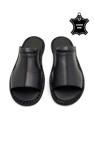 MAGIC SHOES Orthopedic Men's Slippers with All Genuine Leather and Heel Cushion System