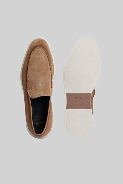 BOSS Süet Erkek Loafer Bej