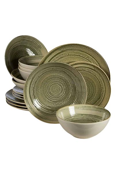 Cesiro 16-piece plate set, for 4 people, Sand, Cesiro, Ivory White and Greenish-Grey