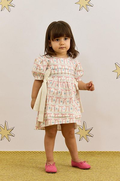 Fahhar Kids Patterned Tie Dress - Ribbon