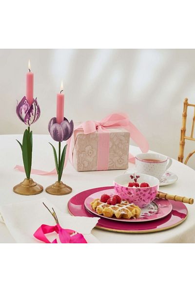 Pip Studio Set 2 Suporturi, Din Metal, , Lalele 21 Și 26 Cm, Lilac, Colecția Others