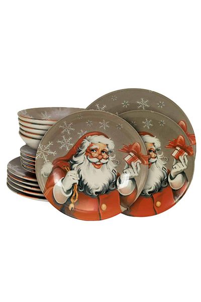 Cesiro 18-piece plate set, for 6 people, Santa Claus, Cesiro, Multicolor