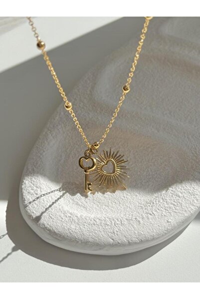 AŞIK ACCESSORIES الفولاذ المقاوم للصدأ القلب مفتاح قلادة