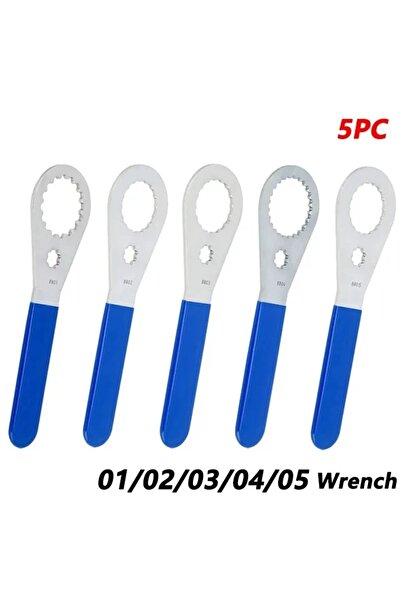 Choice مجموعة من 5 قطع من دعامات أسفل الدراجة الجبلية ومفتاح فك وتركيب BB DUB...