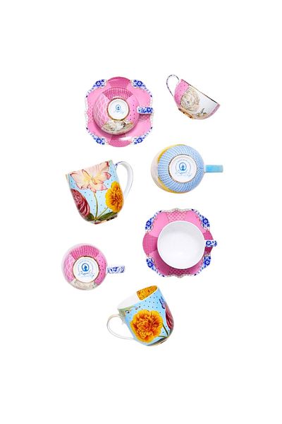 Pip Studio Cană Din Porțelan, Colecția Royal Multi, Bleu, 260 Ml,