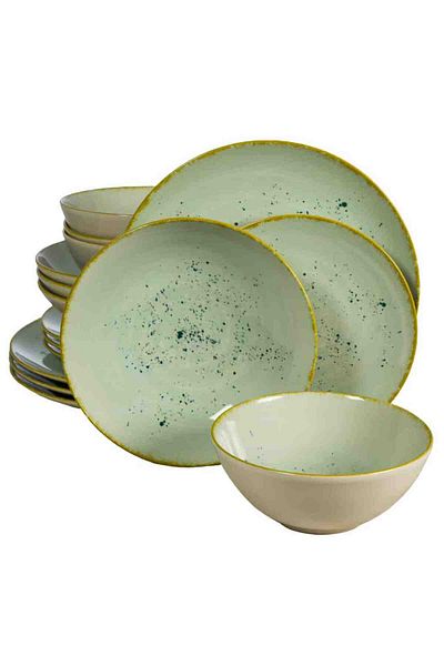 Cesiro 16-piece plate set, for 4 people, Light Pistachio, Cesiro, Pastel Green