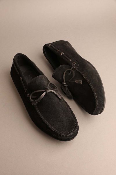 Gondol Loafer clasic pentru bărbați din piele naturală, piele de căprioară neagră 41 ttx.257