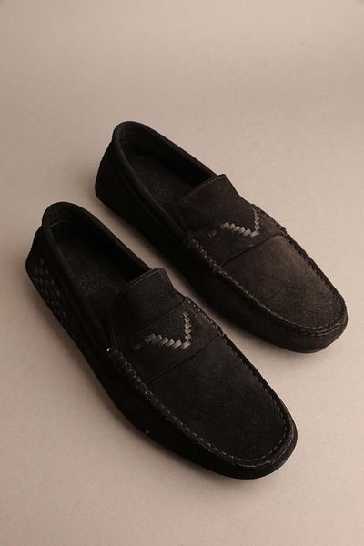 Gondol Loafer clasic din piele neagră argintie pentru bărbați 41 Ttx.270
