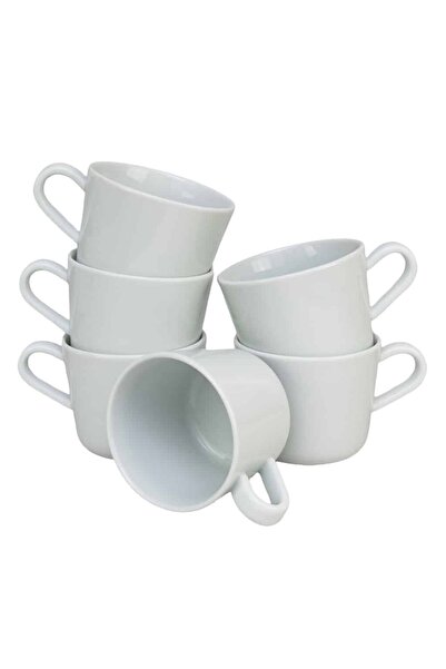Cesiro Set of 6 230 ml White Porcelain Mugs