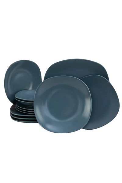 Cesiro 18-piece plate set, for 6 people, Ice Gray, Cesiro, Matt Gray