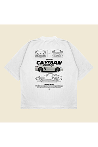 PURE POWER Porsche Cayman cu imprimeu supradimensionat Bumbac unisex țesătură...