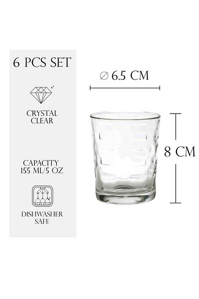Cesiro Set 6 pahare de 155 ml din sticla, Cesiro