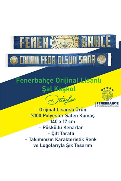 Fenerbahçe Γνήσιο άδειο Canım Feda Olsun Σάλι Καναρίνι με στάμπα με ξύλινο κουτί