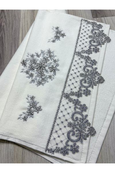 AYHANHOME 3 частини оксамитовий розкішний французький гіпюровий рушник для рук та обличчя 50x90