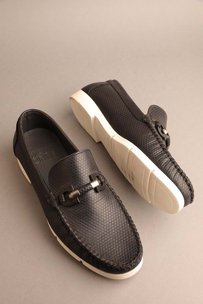 Gondol Loafer clasic din piele naturală pentru bărbați negru 41 Ttx.264