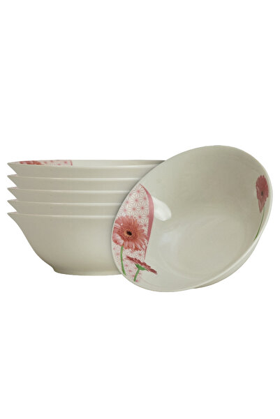 Cesiro Set of 6 Ivoire bowls with daisy, 15 cm x 270 ml, for 6 people