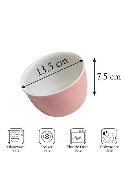 Cesiro Heat-resistant dish White/Pink, 13.5X7.5 cm