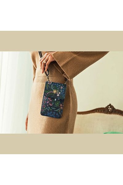 Pip Studio Geantă Peggy pentru telefon, Pip Studio, Dark Blue, 11x18 cm, colecția Querida