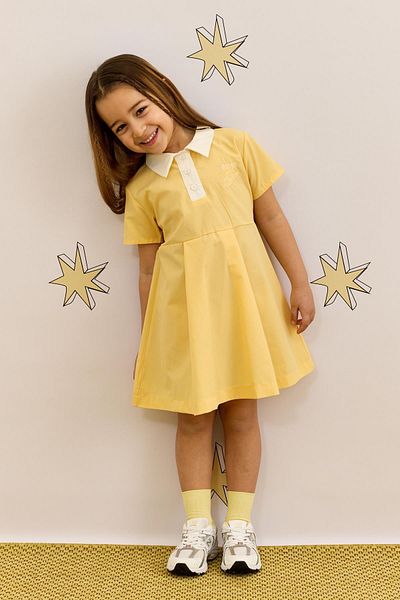 Fahhar Kids Rochie galbenă cu gât polo