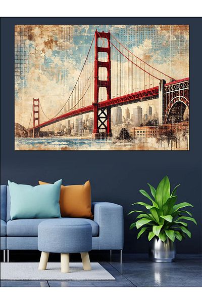 Tablomega Golden Gate Bridge Διακοσμητικός Καμβάς - Ξύλινος Πίνακας MDF