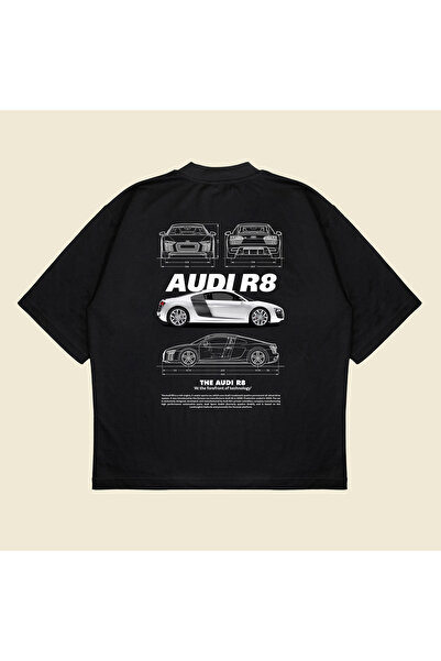 PURE POWER Tricou Audi R8 Boxy Fit supradimensionat unisex tricou – cu imprim...