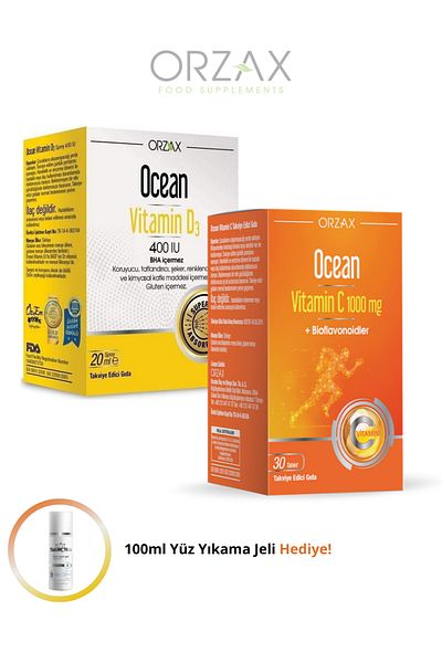 Ocean Vitamin C 30 Tablets - Vitamin D3 400Iu 20ml (Vitamin D and Vitamin C Combination)