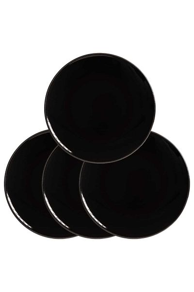 Cesiro Set of 4 black dessert plates: Delicacies Served with Elegance