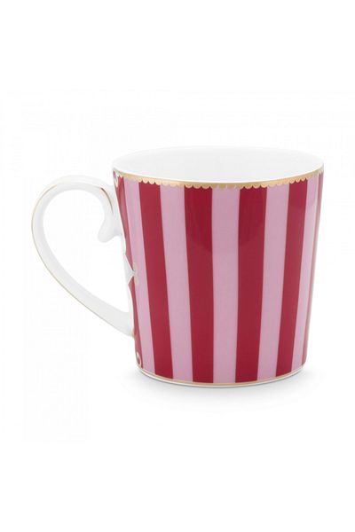 Pip Studio Porcelain Mug, , 250ml, Love Birds Collection, With Stripes