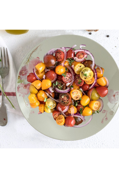 Cesiro Set of 4 deep plates 20 cm x 280 ml for 4 people Ivoire with orchids