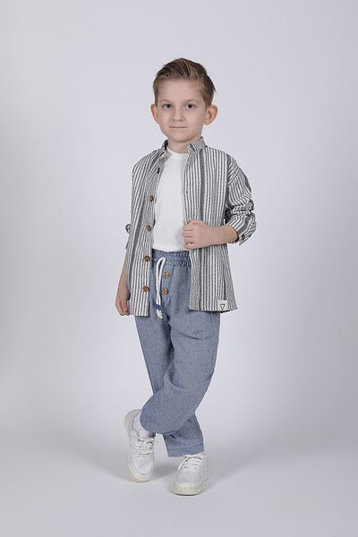 BOBBY JR KİDSWEAR طقم بنطلون قميص منسوج