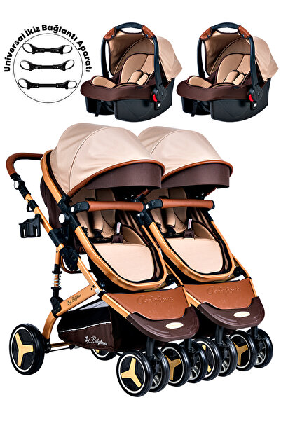 Baby Home 945 Ayrılıp Birleşebilen Travel Sistem İkiz Bebek Arabası