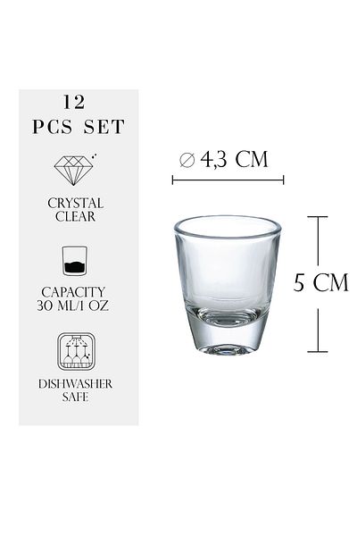 Cesiro Set 12 pahare de shot de 30 ml, Cesiro