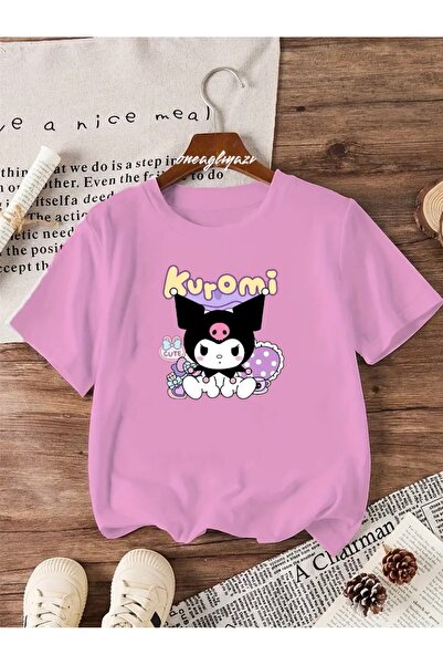 H&GHAMLEGİYİM تي شيرت كبير الحجم مطبوع عليه Kuromi للأطفال