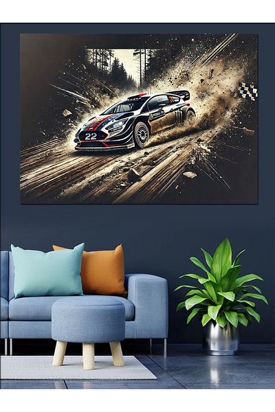 Tablomega Διακοσμητικός καμβάς Racing Car Mania - Ξύλινος πίνακας MDF