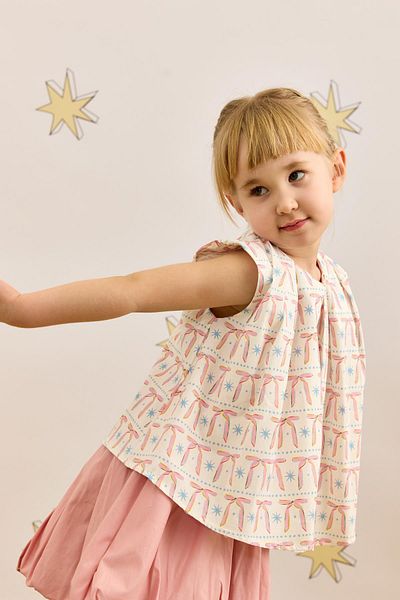 Fahhar Kids Pantofi deschisi cu model cu panglică roz